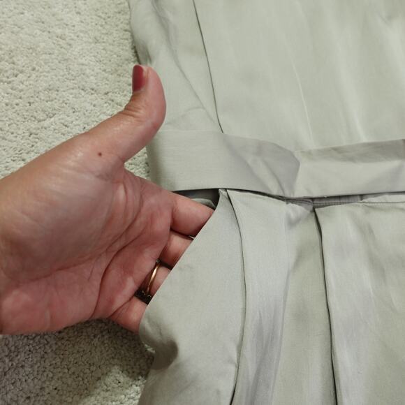 NWT Tsesay Womens Cross Back Dress Sleeveless Tie Front Pleat Zinc Gray Size 10 - Picture 4 of 9